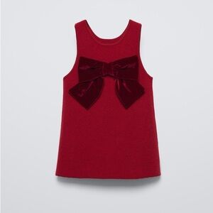 Zara bow knit red dress